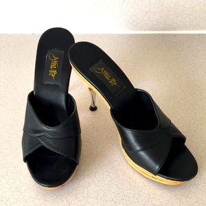 Betsey Johnson style poly platform heels